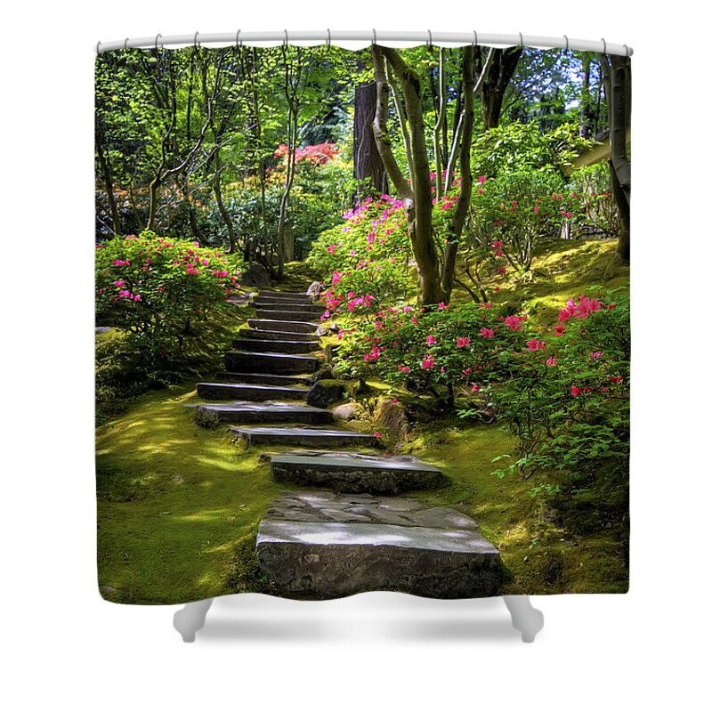 Hdr Shower Curtain featuring the photograph Garden Path by Brad Granger