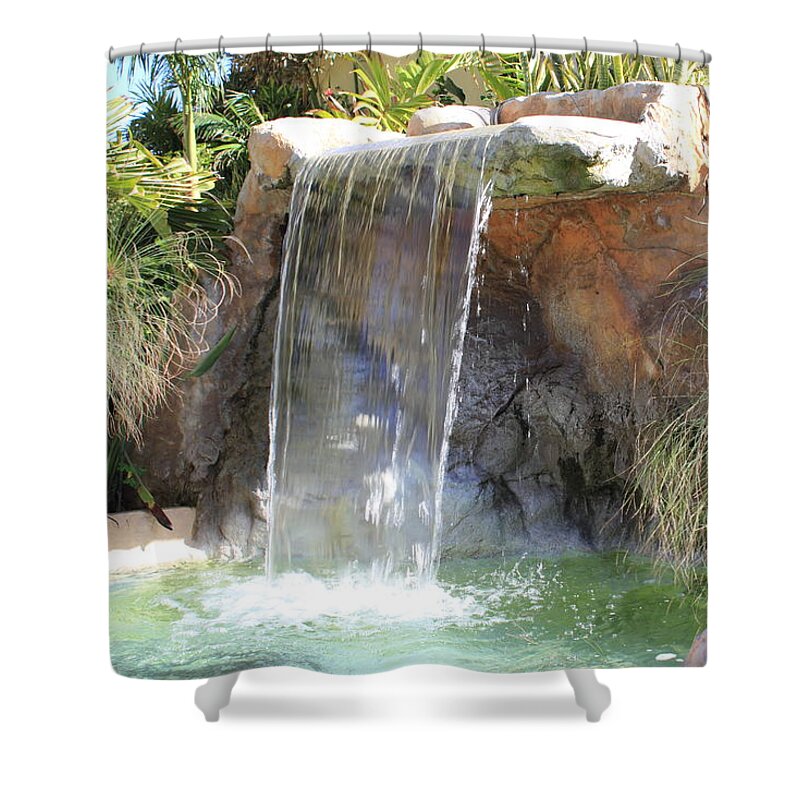 Waterfall Shower Curtain featuring the photograph Garden Waterfall by Shane Bechler