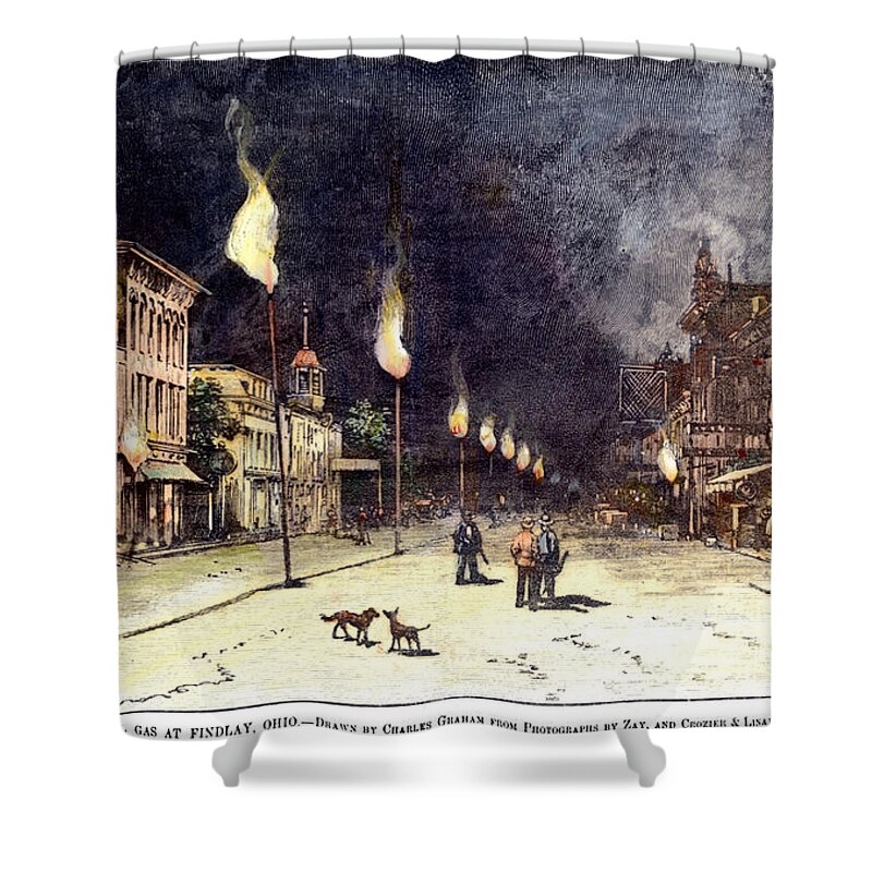 1885 Shower Curtain featuring the photograph Gas Lights, 1885 by Granger