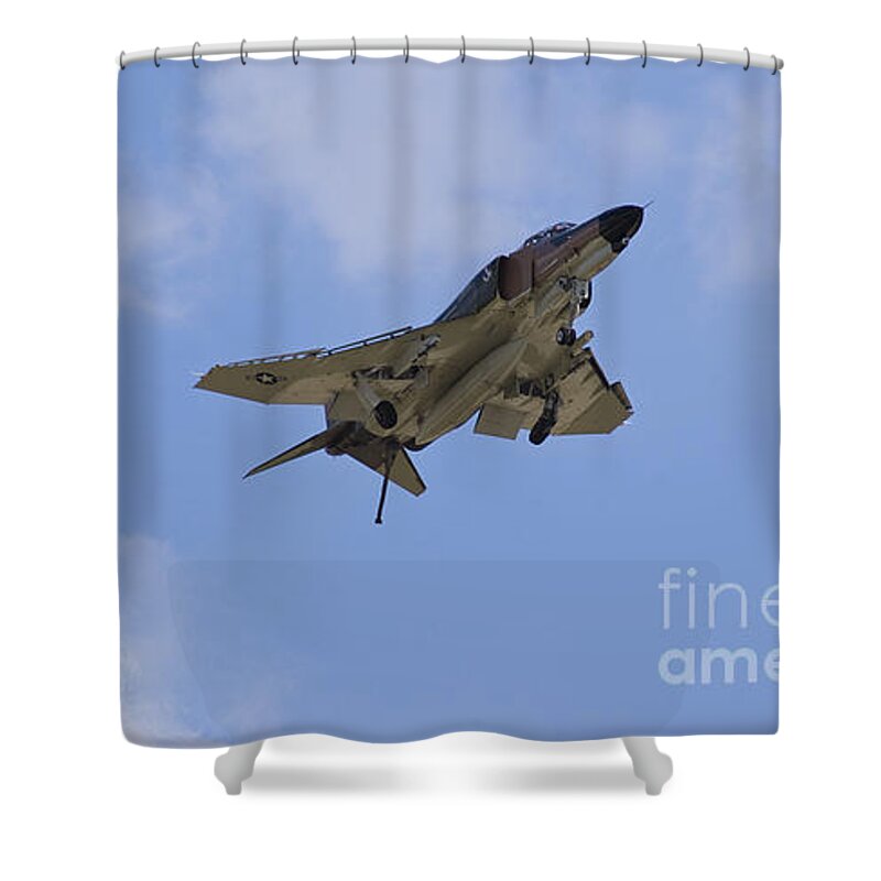 F-4 Shower Curtain featuring the photograph Gear Down Hook Down by Tim Mulina