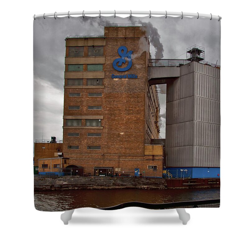 Architecture Shower Curtain featuring the photograph General MIlls 3382 by Guy Whiteley