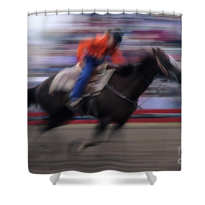 Rodeo Shower Curtain featuring the photograph Rodeo Go For Broke by Bob Christopher