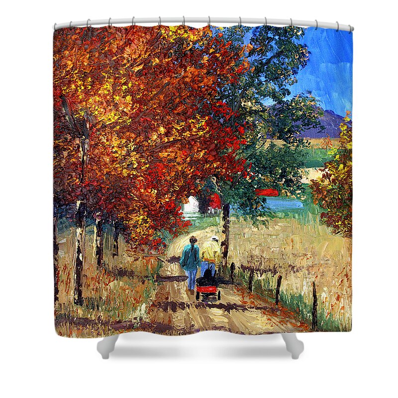 Going Home Framed Prints Shower Curtain featuring the painting Going Home by Anthony Falbo
