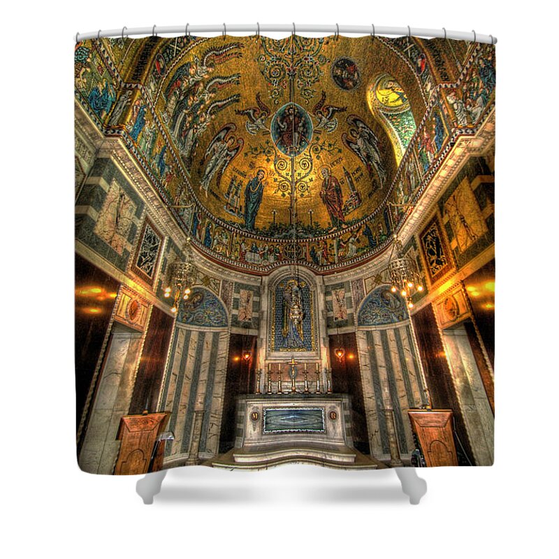 Yhun Suarez Shower Curtain featuring the photograph Gold And Holy by Yhun Suarez