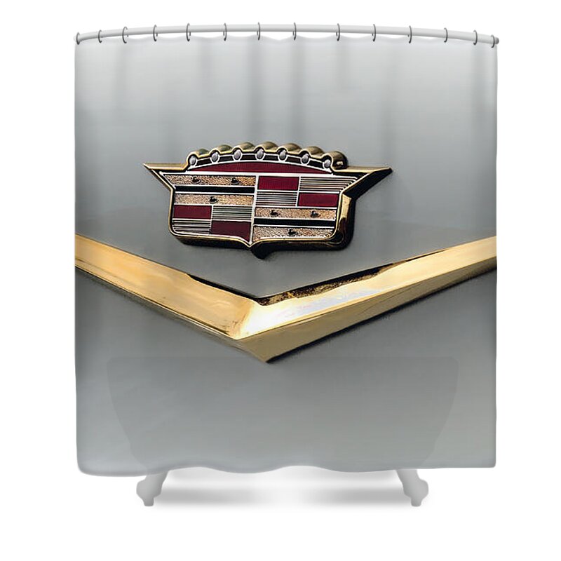Cadillac Shower Curtain featuring the digital art Gold Badge Cadillac by Douglas Pittman