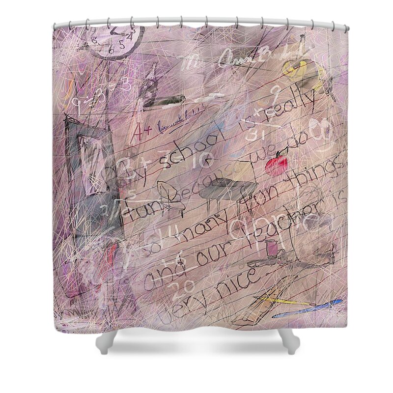 Grade School Shower Curtain featuring the digital art Grade School Memories by William Russell Nowicki