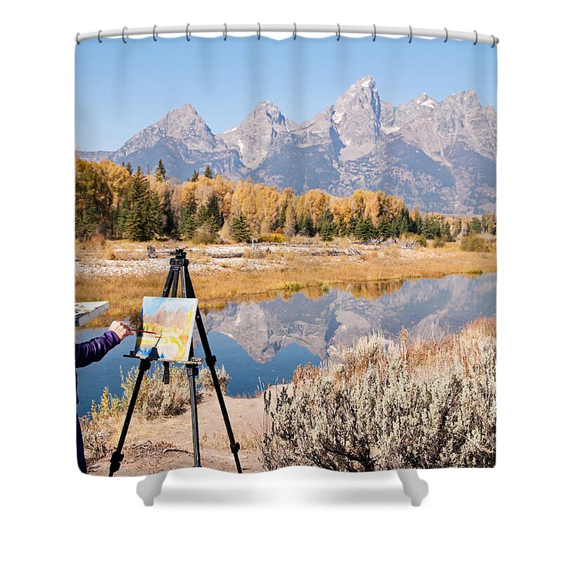 Wyoming Shower Curtain featuring the photograph Great Workplace by Bob and Nancy Kendrick