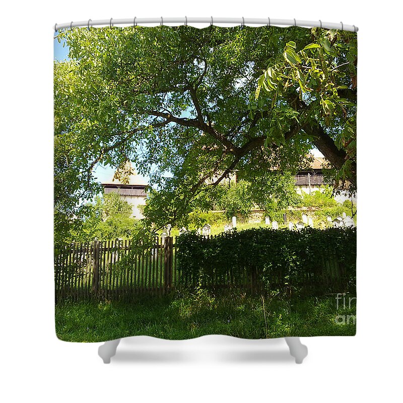 Landscape Shower Curtain featuring the photograph Green arch by Ramona Matei