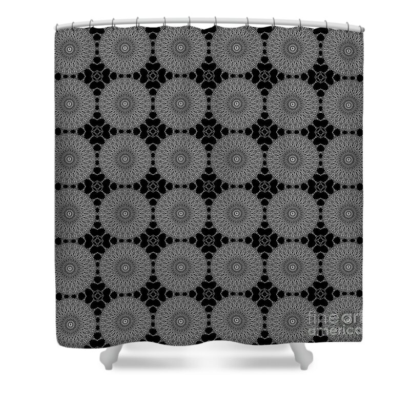 Clay Shower Curtain featuring the digital art Grey Doily by Clayton Bruster