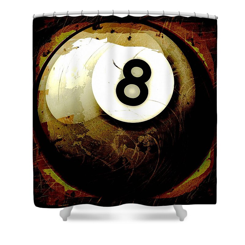 8 Shower Curtain featuring the photograph Grunge Style 8 Ball by David G Paul