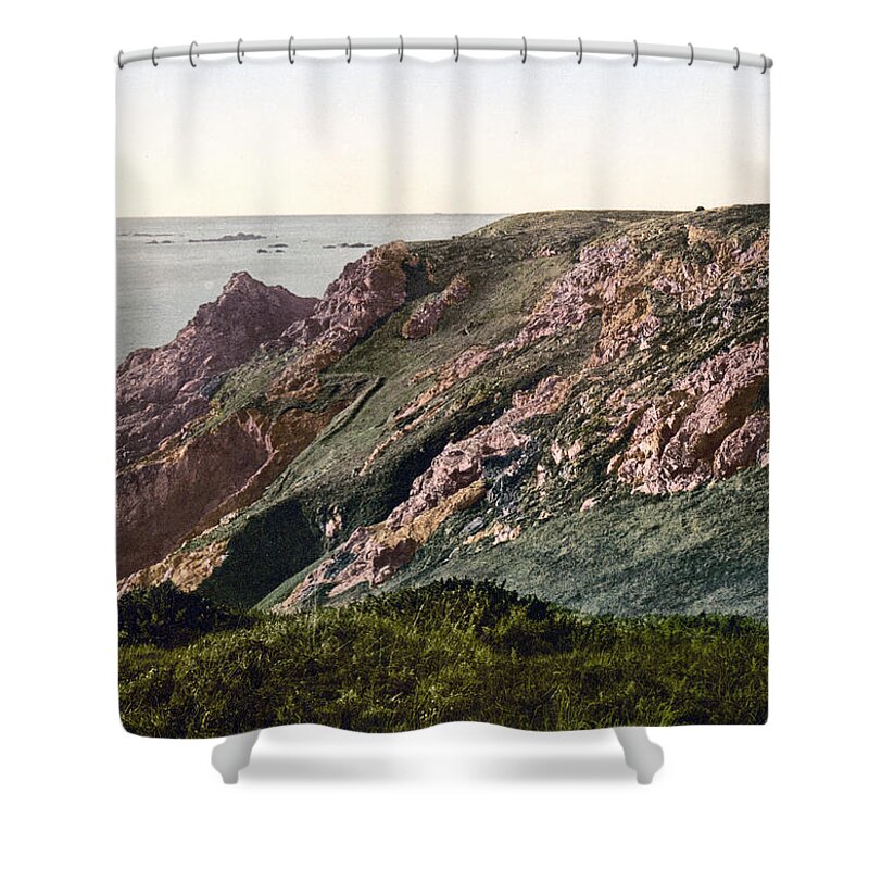 english Channel Shower Curtain featuring the photograph Guernsey - Pleinmont Point - Channel Islands - England by International Images