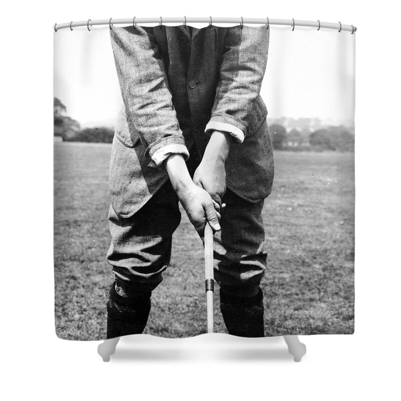 harry Vardon Shower Curtain featuring the photograph Harry Vardon displays his overlap grip by International Images