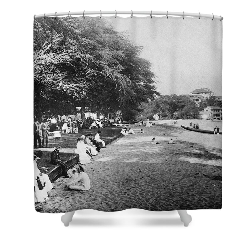 1914 Shower Curtain featuring the photograph HAWAII: BEACH, c1914 by Granger