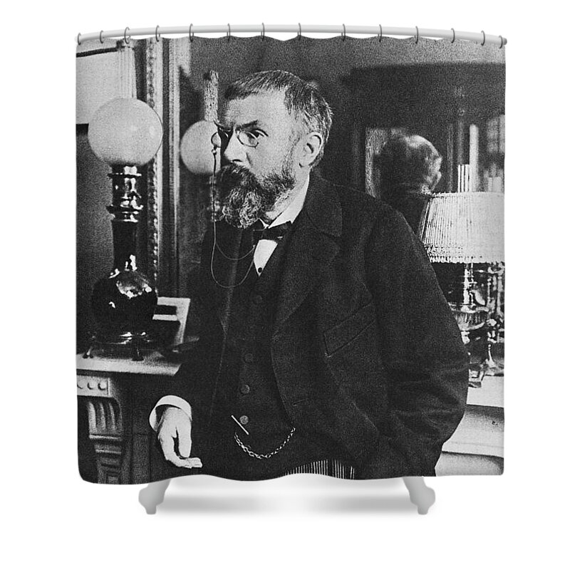 Science Shower Curtain featuring the photograph Henri Poincare, French Polymath by Science Source