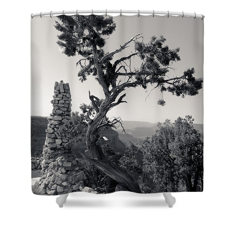 Hermits Rest Shower Curtain featuring the photograph Hermit's Rest Tree and Chimney by Julie Niemela