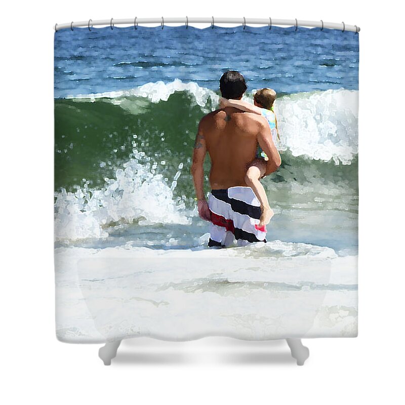 Ocean Shower Curtain featuring the photograph Holding On by Maureen E Ritter