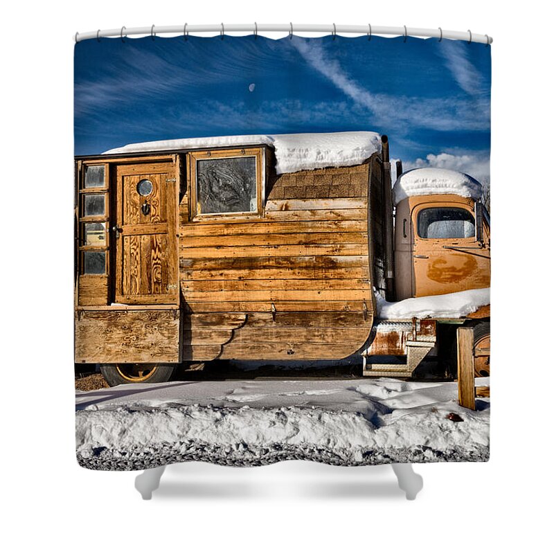 Antique Shower Curtain featuring the photograph Home On Wheels by Christopher Holmes