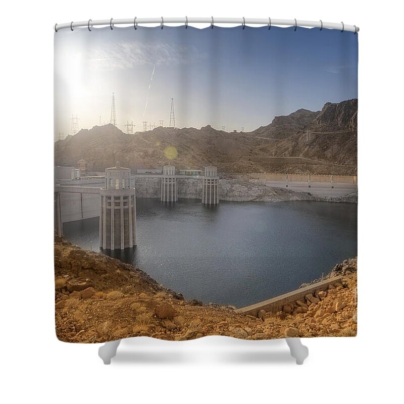 Yhun Suarez Shower Curtain featuring the photograph Hoover Dam by Yhun Suarez