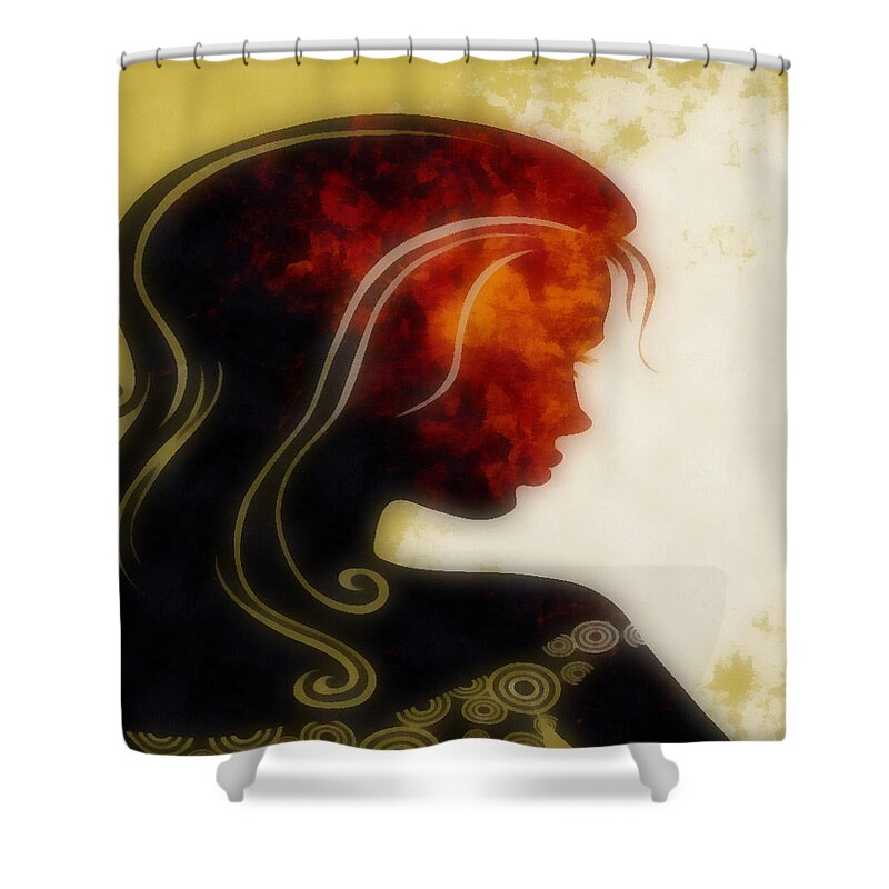 Wonder Shower Curtain featuring the digital art I Walked Away 1 by Angelina Tamez