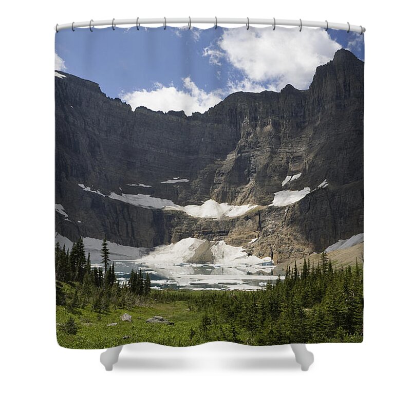 00439320 Shower Curtain featuring the photograph Iceberg Lake And Melting Many Glacier by Sebastian Kennerknecht