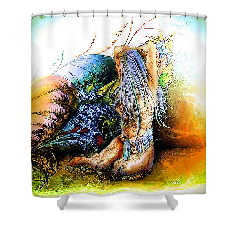 Garden Shower Curtain featuring the painting In The Garden by Adam Vance