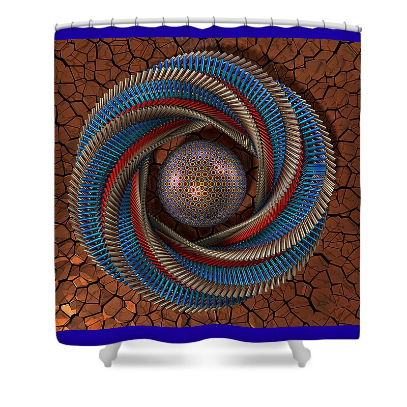 Abstract Shower Curtain featuring the digital art Inclusion by Manny Lorenzo
