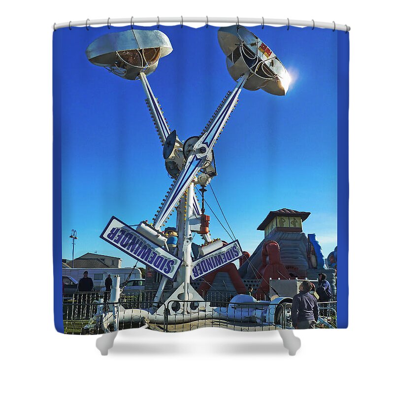 Scream Shower Curtain featuring the photograph Into the Blue by Steve Taylor