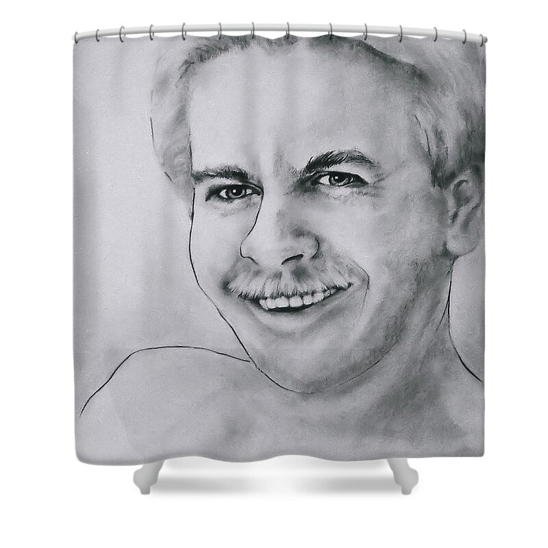Man Shower Curtain featuring the drawing Irrepressible by Rory Siegel