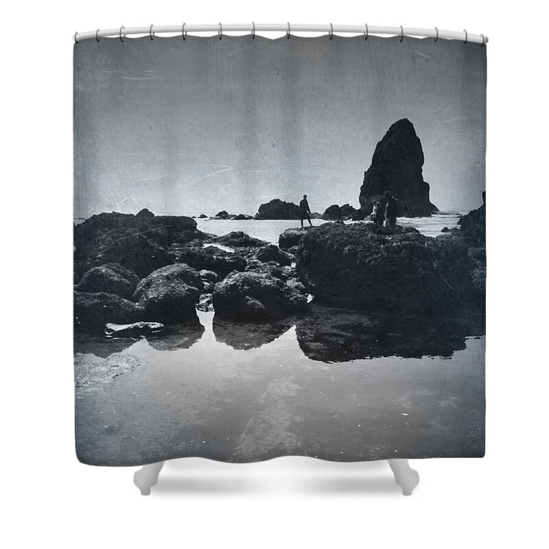 Cannon Beach Shower Curtain featuring the photograph It Seems So Shallow and Low by Laurie Search