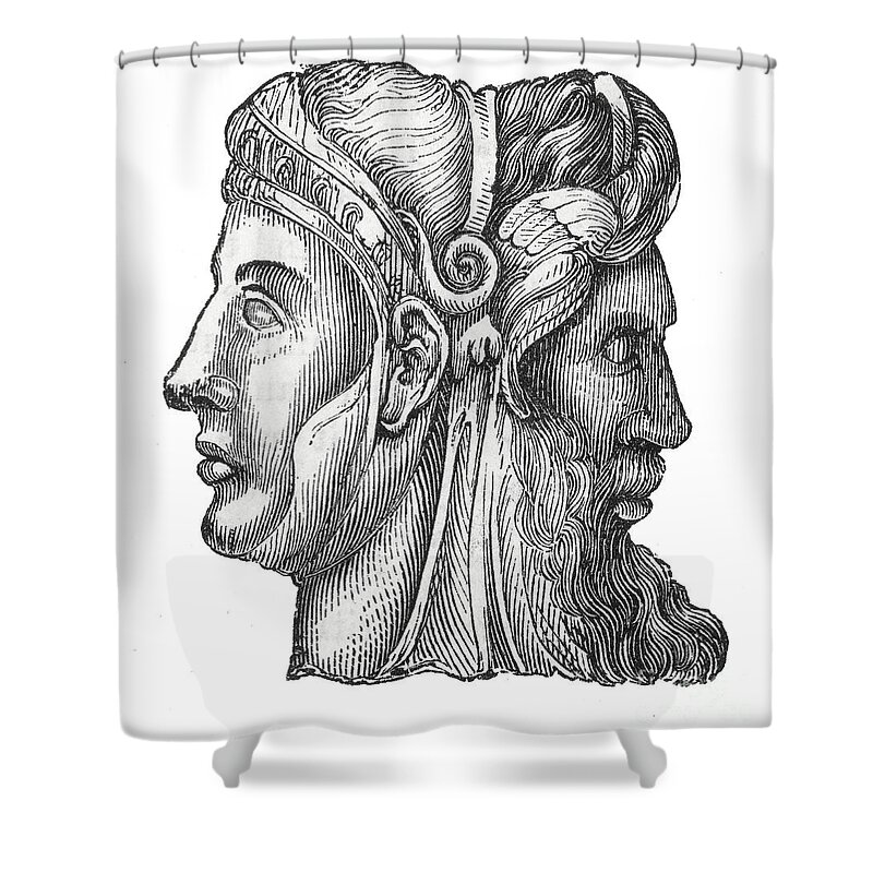 Janus Shower Curtain featuring the photograph Janus, Roman God by Photo Researchers