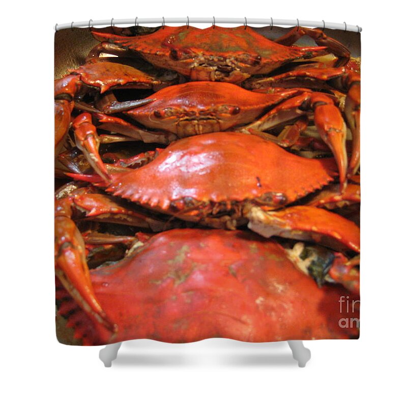 Seafood Shower Curtain featuring the photograph Crab Dinner Ocean Seafood by Susan Carella
