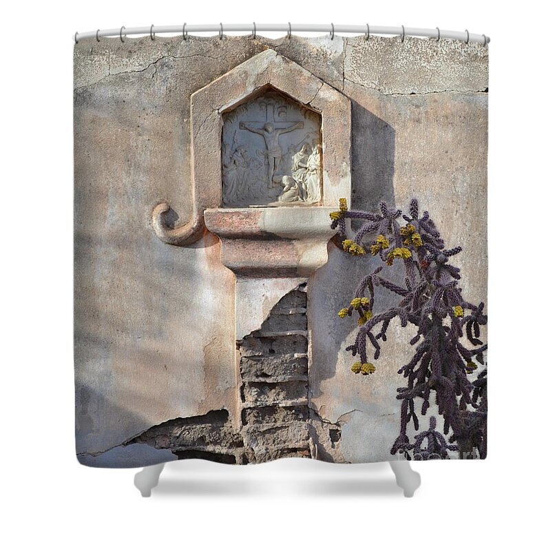 Stone Shower Curtain featuring the photograph Jesus image by Rebecca Margraf