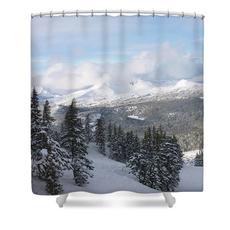 Snow Shower Curtain featuring the photograph Joyful Day by Quin Sweetman