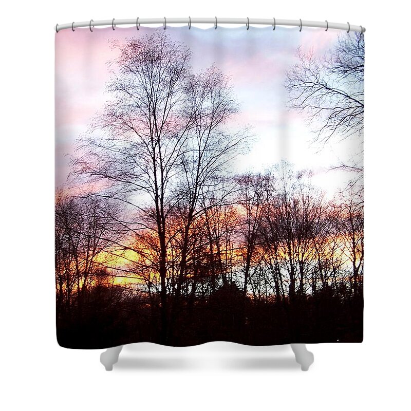 Sunset Shower Curtain featuring the photograph Just A Hint Of Darkeness by Kim Galluzzo Wozniak