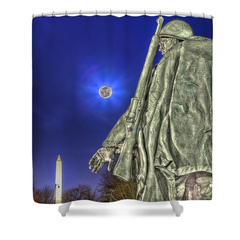 Metro Shower Curtain featuring the photograph Korean War Memorial by Metro DC Photography