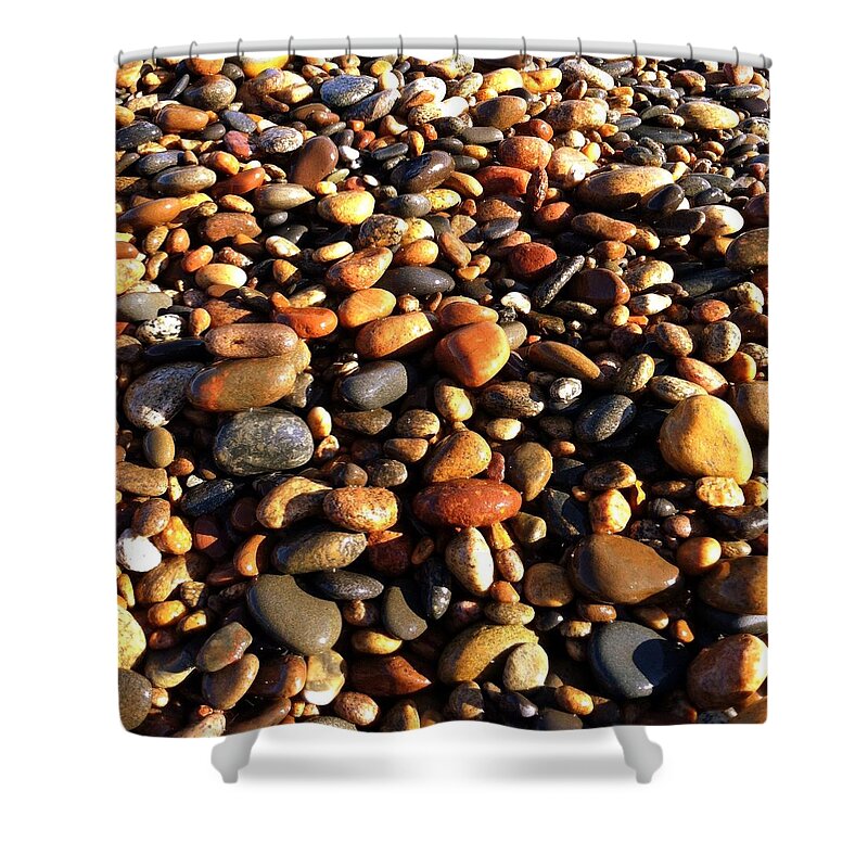 Lake Superior Shower Curtain featuring the photograph Lake Superior Stones by Michelle Calkins