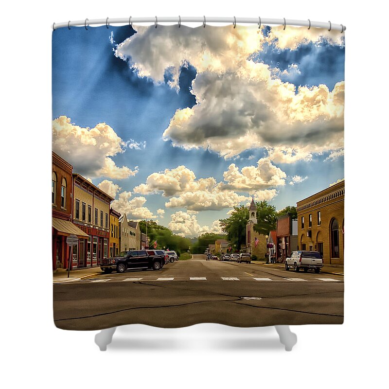 Lanesboro Shower Curtain featuring the photograph Lanesboro City Minnesota by Linda Tiepelman