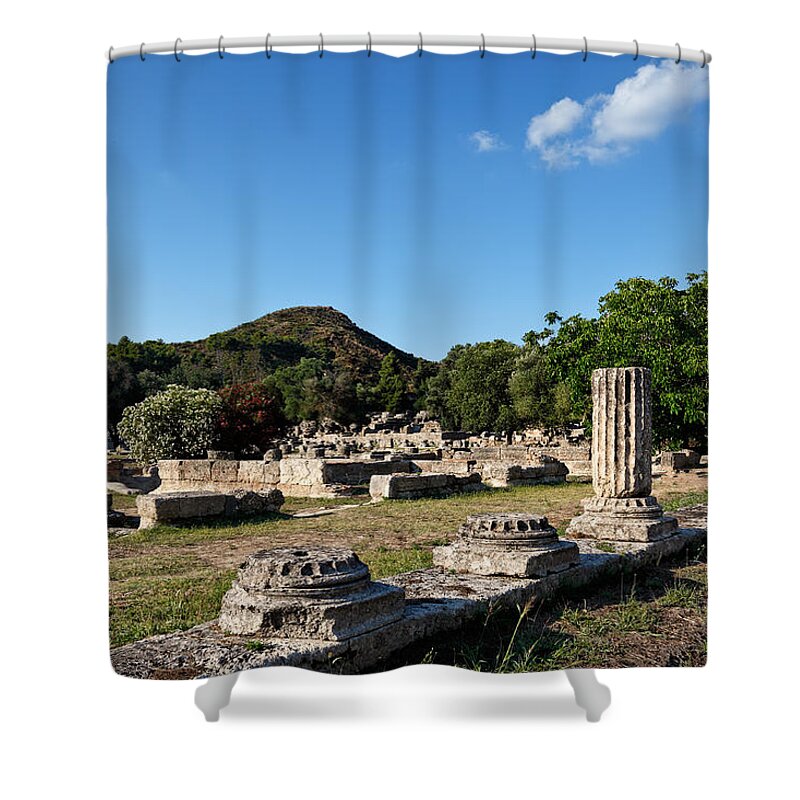 Ancient Shower Curtain featuring the photograph Leonidaion - Ancient Olympia by Constantinos Iliopoulos