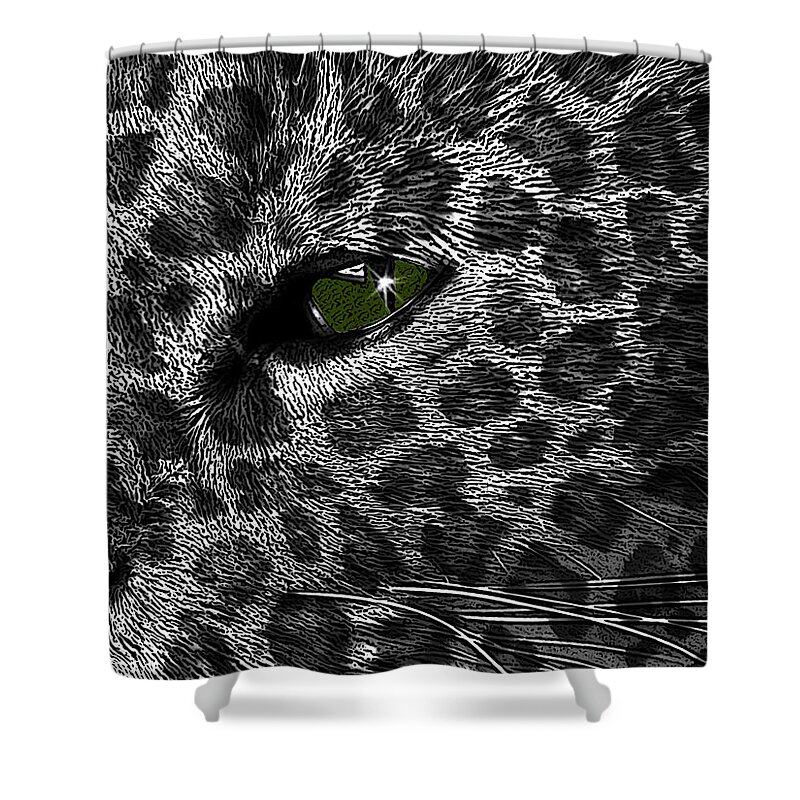 Black Shower Curtain featuring the photograph Leopard Within by Teri Schuster