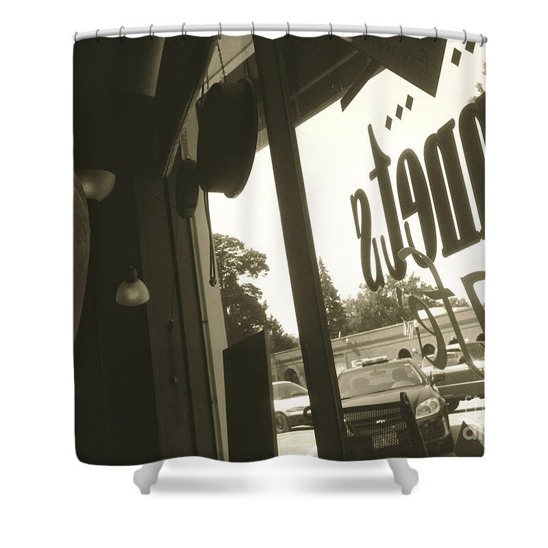 Cafe Shower Curtain featuring the photograph Letters From A Cafe by Trish Hale