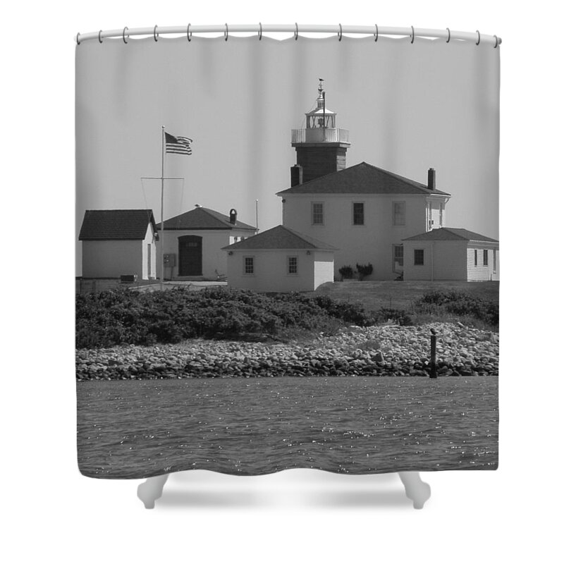 Light House Shower Curtain featuring the photograph Light House Watch Hill RI by Kim Galluzzo Wozniak