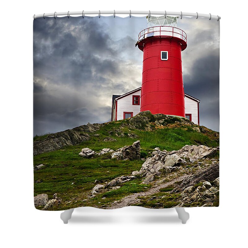 Lighthouse Shower Curtain featuring the photograph Lighthouse on hill by Elena Elisseeva