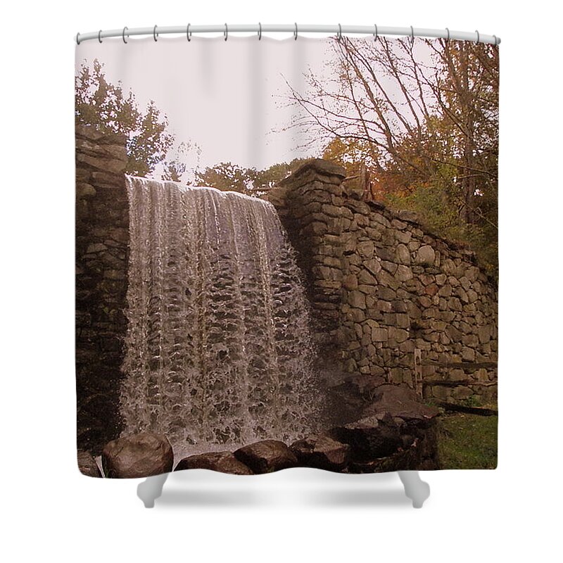 Longfellow Shower Curtain featuring the photograph Long Fellow Grist Mill x11 by Kim Galluzzo Wozniak