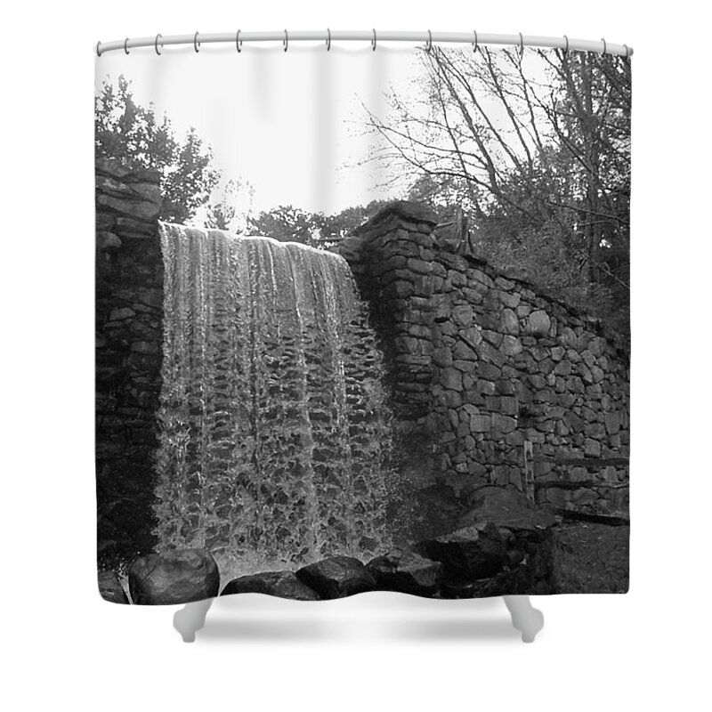 Longfellow Shower Curtain featuring the photograph Longfellow Grist Mill x10 by Kim Galluzzo