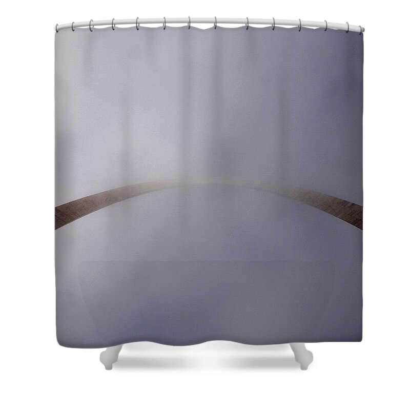 St. Louis Arch Shower Curtain featuring the photograph Lost in the Clouds by Joshua House