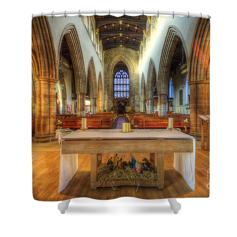 Yhun Suarez Shower Curtain featuring the photograph Loughborough Church Altar by Yhun Suarez