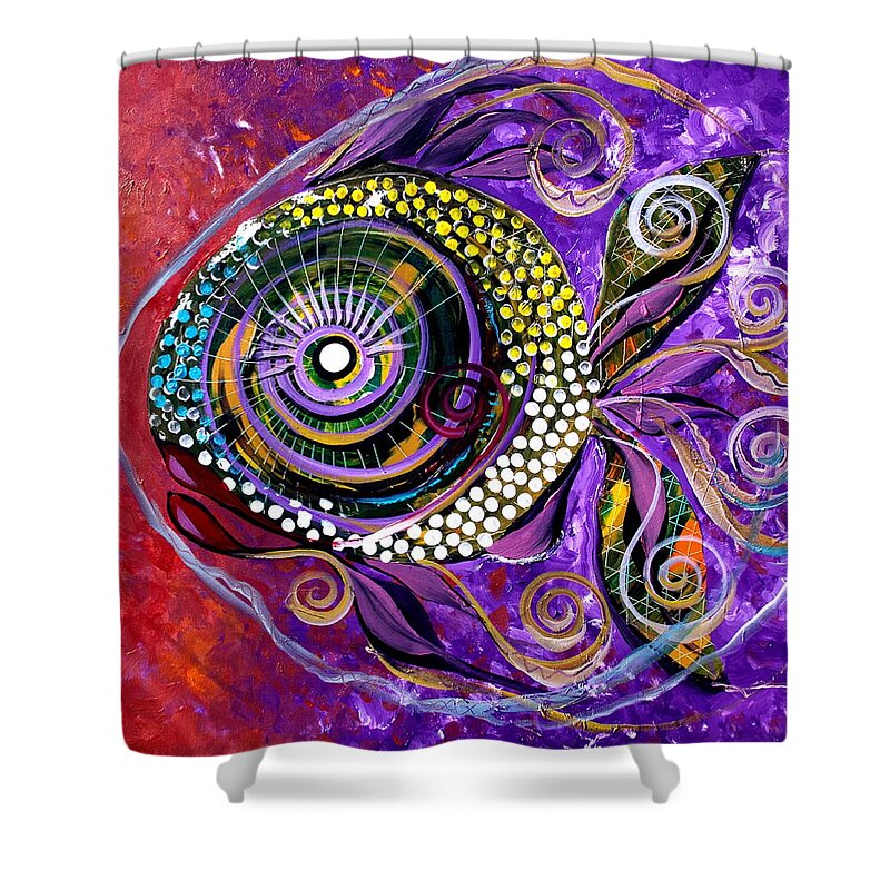 Fish Shower Curtain featuring the painting Lovely Lady Fish by J Vincent Scarpace