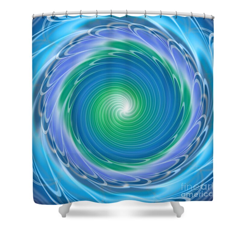 Mandala Shower Curtain featuring the painting Mandala Spin by Shelley Myers