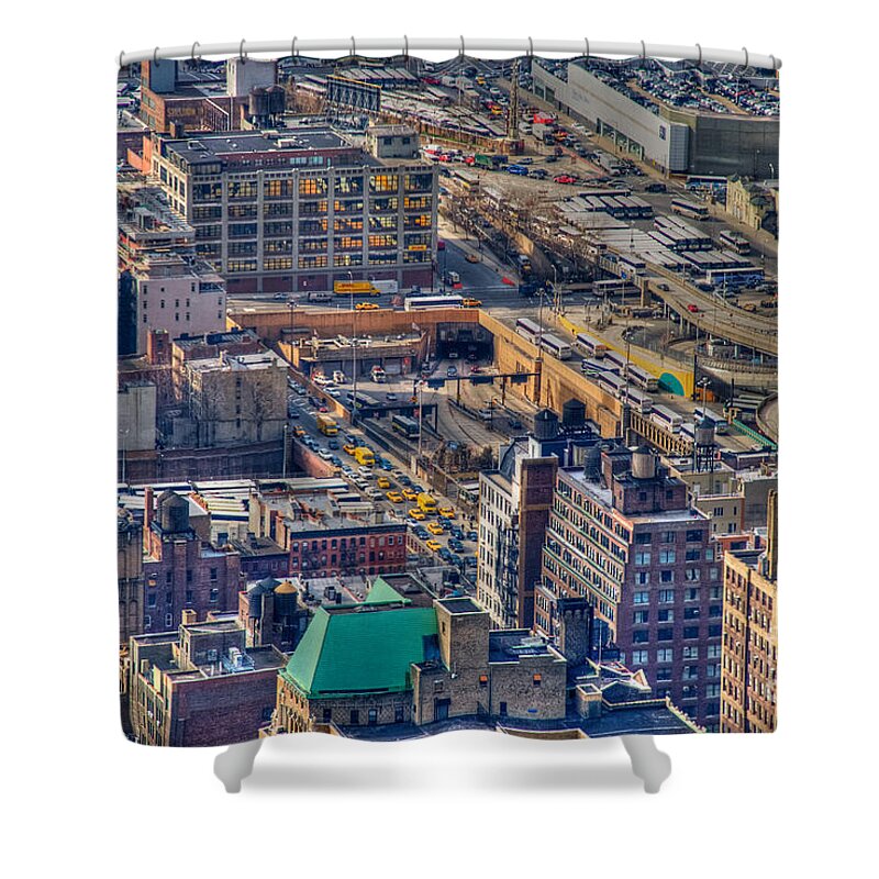 Nyc Shower Curtain featuring the photograph Manhattan Lincoln Tunnel Entrance by Mark Dodd