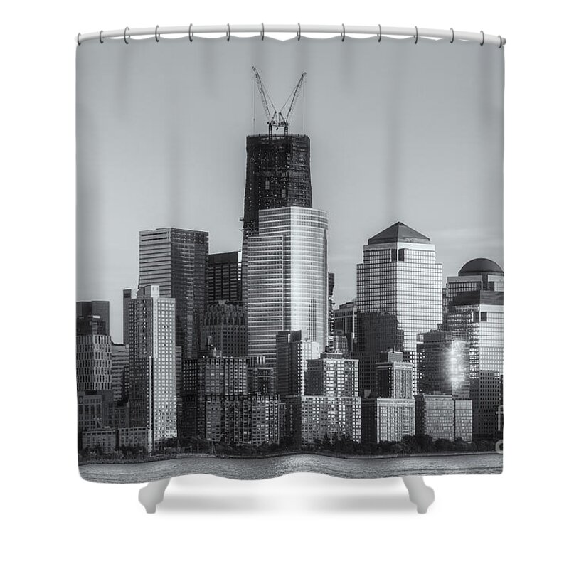 Clarence Holmes Shower Curtain featuring the photograph Manhattan Sunset Reflections II by Clarence Holmes